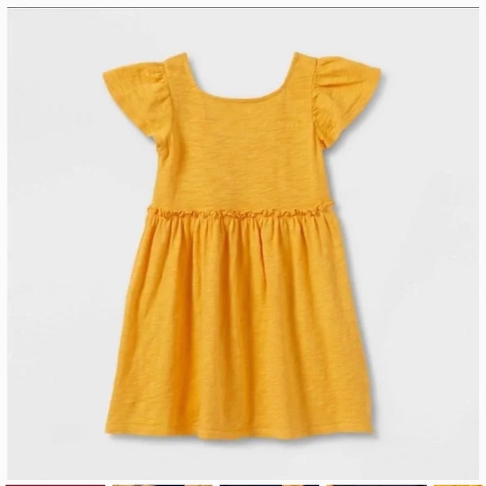 BRAND NEW!  Toddler Girls' Short Sleeve Solid Knit Washed Dress - Cat & Jack™